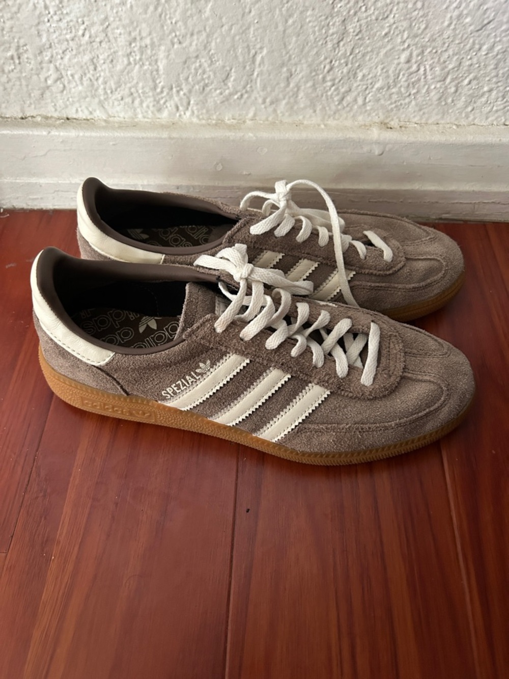 Adidas Men's Taupe and White Sneakers SPEZIAL